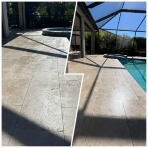 travertine-pool-deck-cleaning-before-after-sarasota